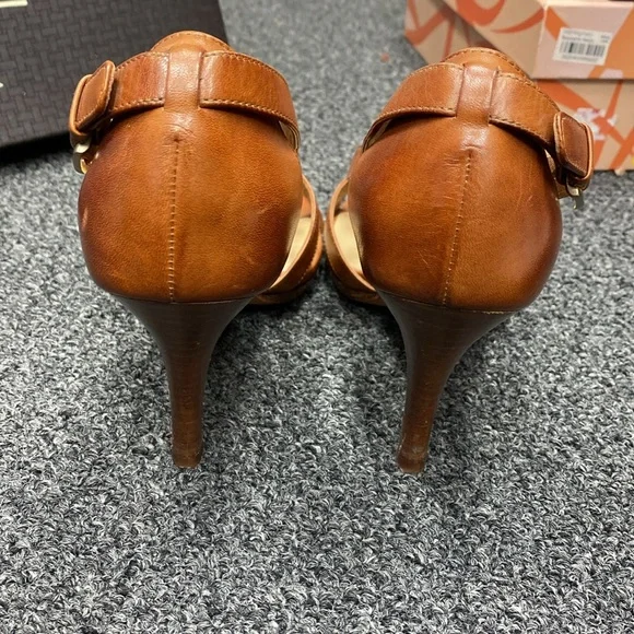 Cole Haan carma air hi heels sandal strappy Woodbury brown tan 7.5 - Picture 10 of 15